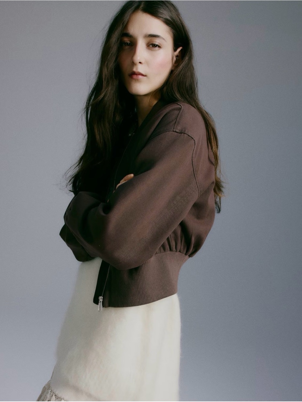 H&M Chocolate Brown Bomber Jacket - Picture 7 of 9